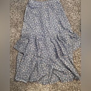 Women’s Wishlist Floral Blue Midi Skirt Size Small NWOT